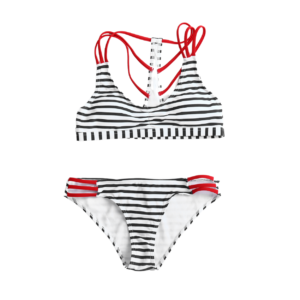 Striped Cross-Back Bikini